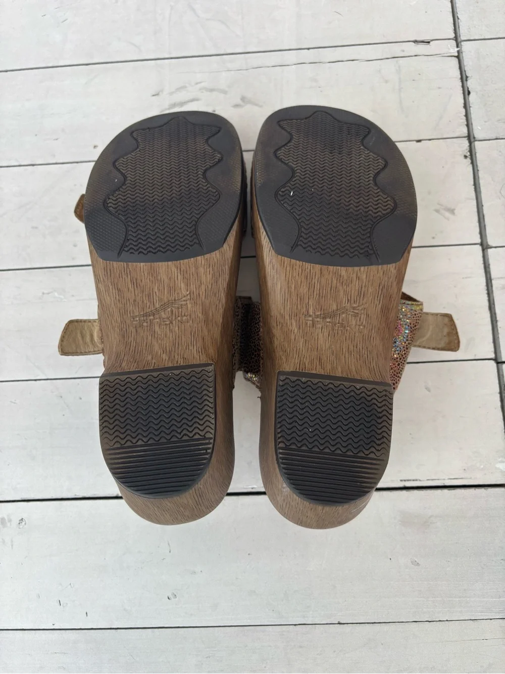 Dansko Iridescent Multi-Color Double Buckle Sandals